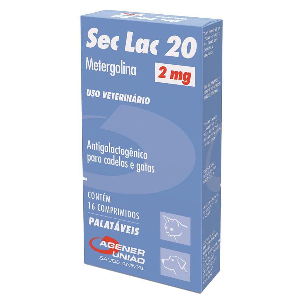 Antigalactogênico Sec Lac 2mg (Metergolina) 16 Comprimidos para Cadelas e Gatas — Agener União