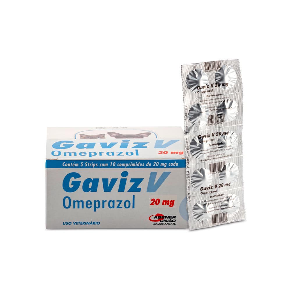 Antiácido Gaviz 20mg (Omeprazol) 10 Comprimidos para Cães e Gatos — Agener União