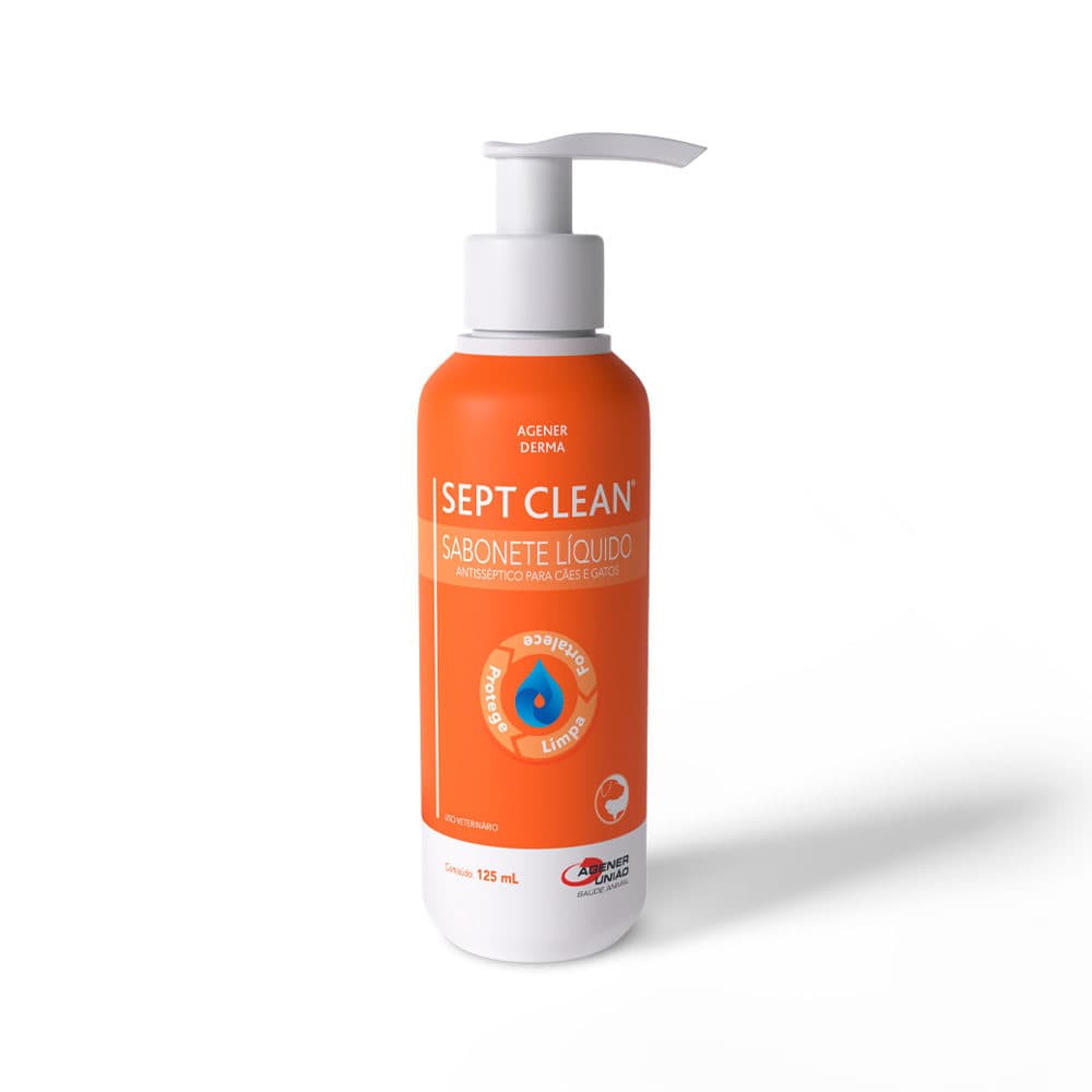 Antisséptico de Pele SeptClean 125ml (Clorexidina) para Cães e Gatos — Agener União