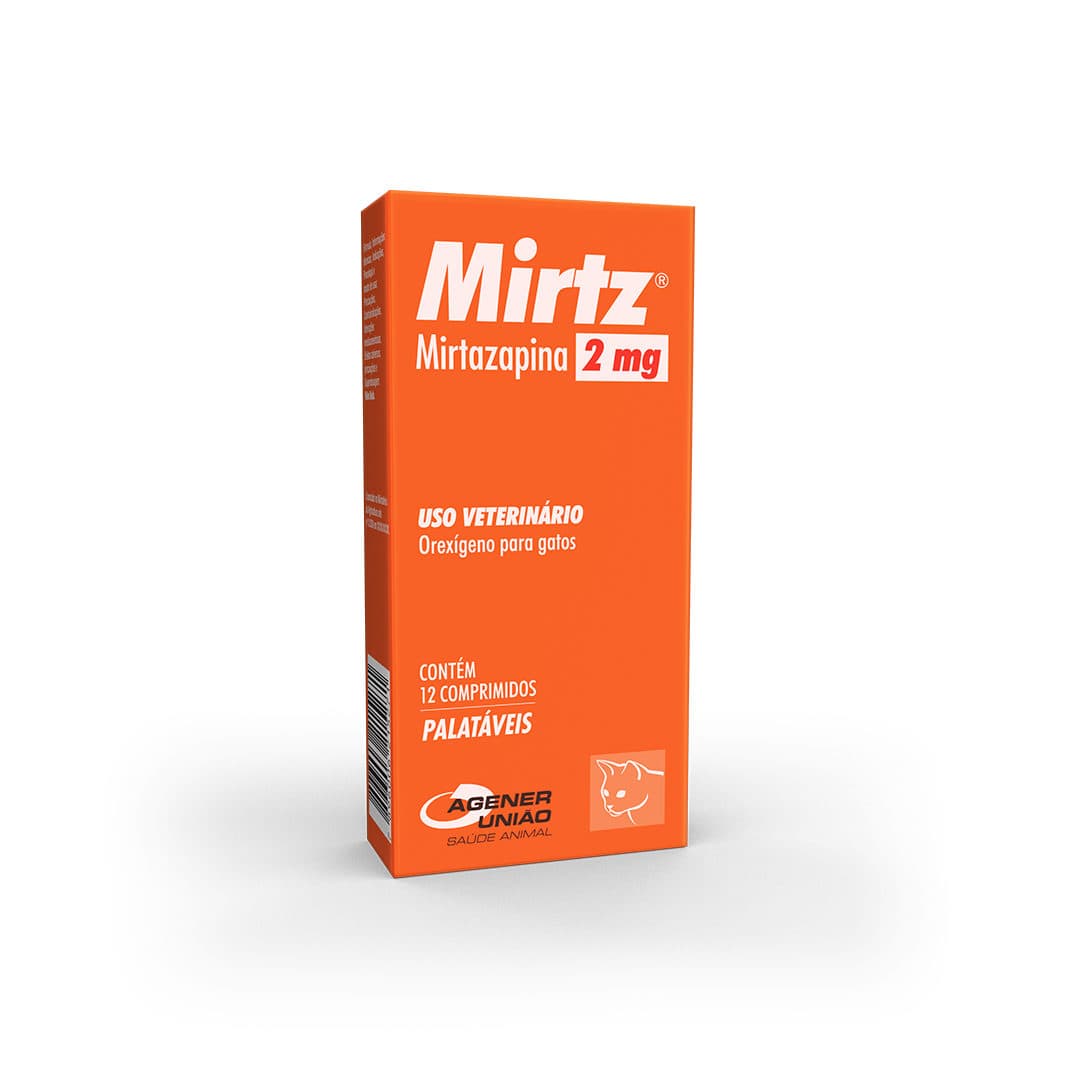 Estimulante de Apetite Mirtz 2mg (Mirtazapina) 12 Comprimidos para Gatos — Agener União