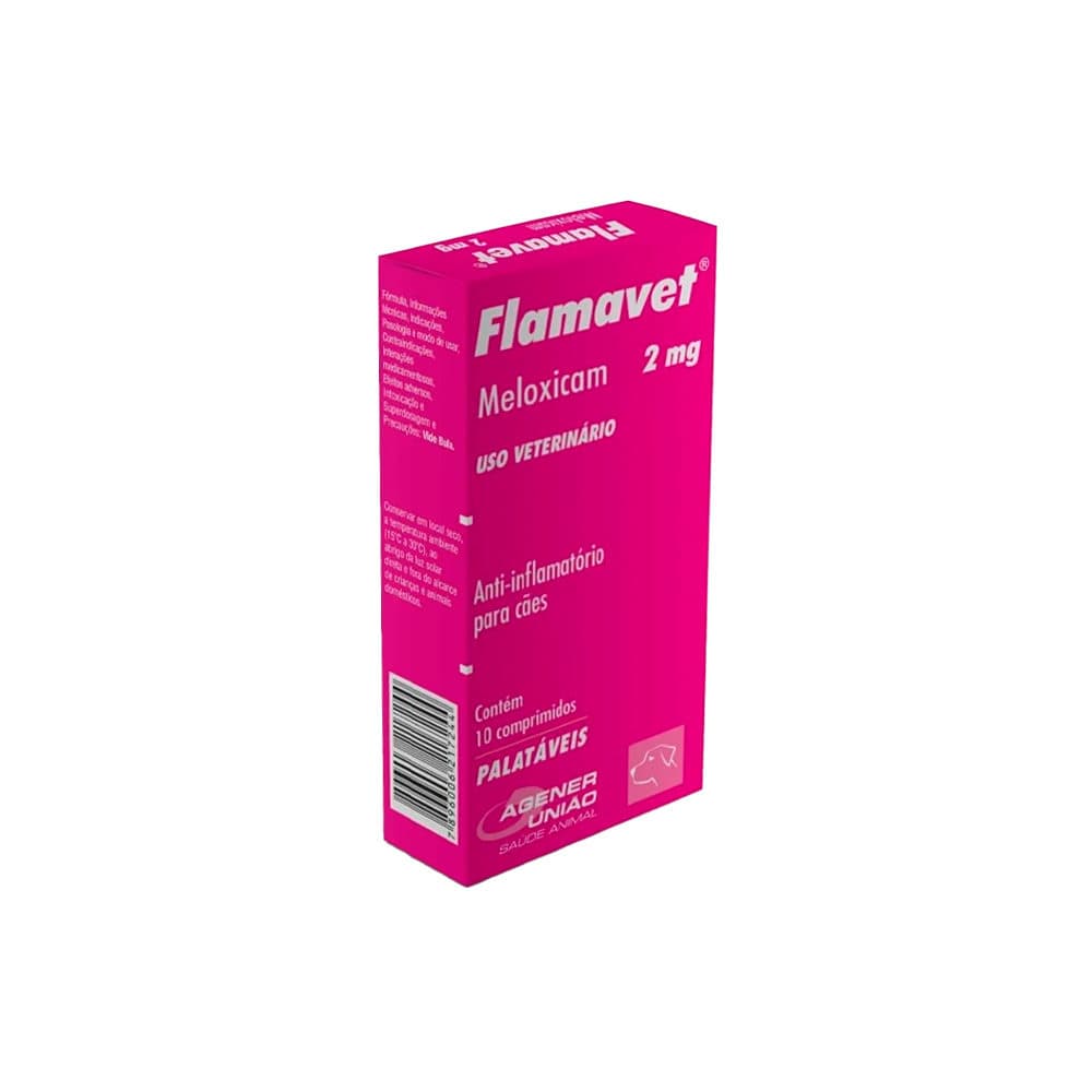 Anti-inflamatório Flamavet 2mg (Meloxicam) 10 Comprimidos para Cães e Gatos — Agener União