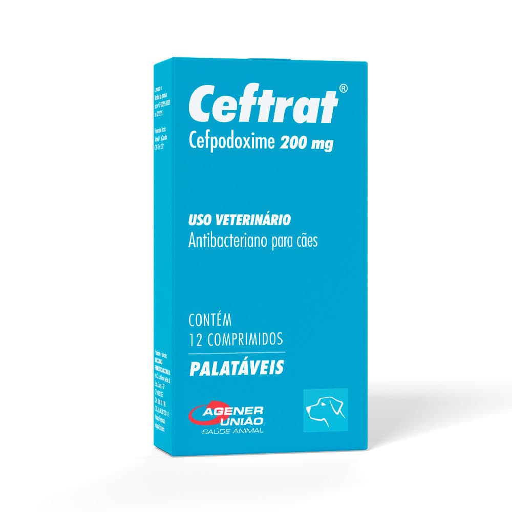 Antibiótico Ceftrat 200mg (Cefpodoxima) 12 Comprimidos para Cães — Agener União