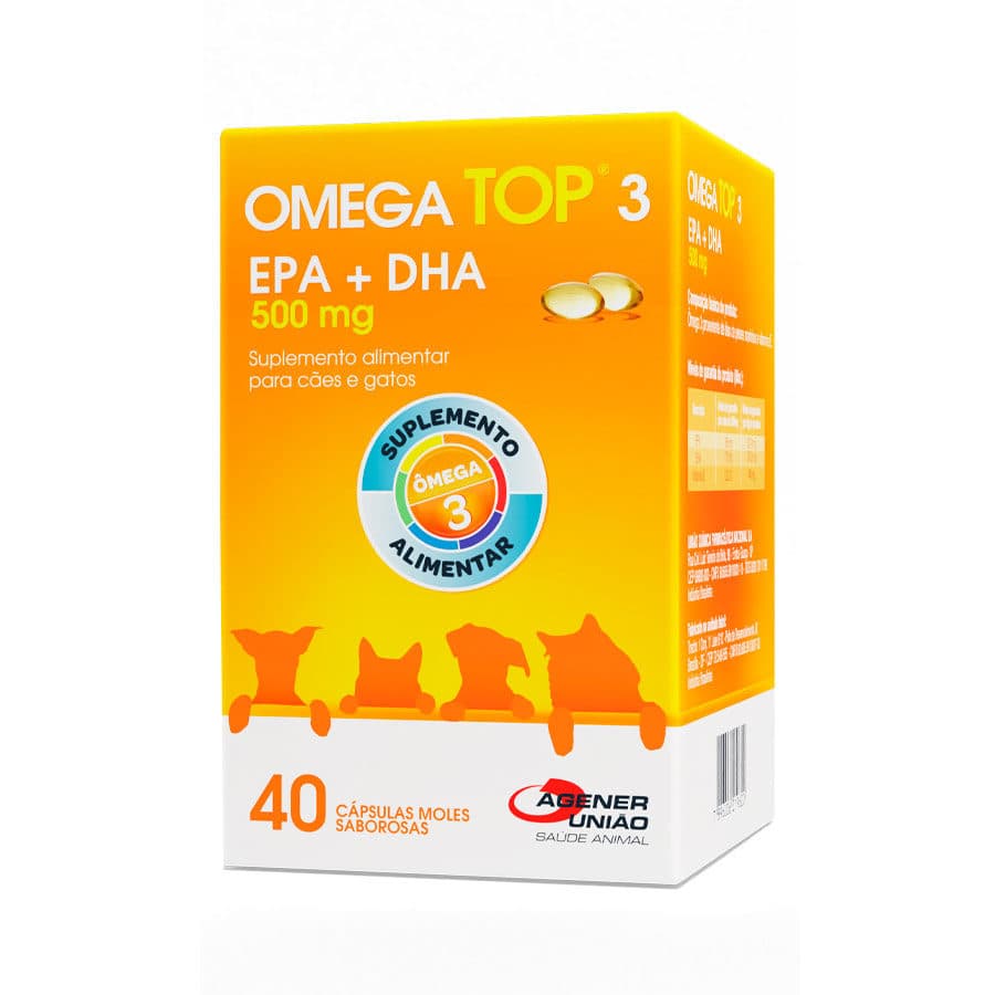 Suplemento Ômega 3 Omega Top 500mg para Cães e Gatos — Agener União