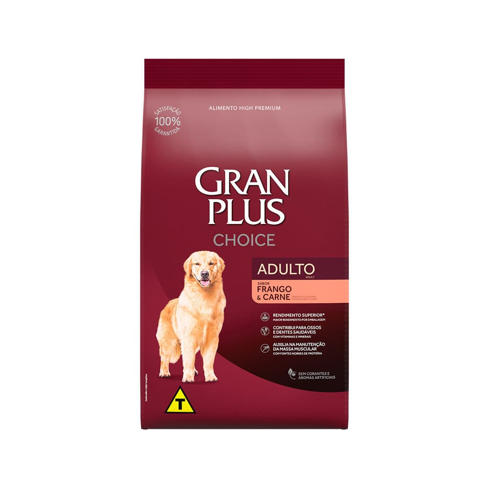 Ração Granplus Choice Para Cães Adultos Sabor Frango e Carne 15kg – Agroceres