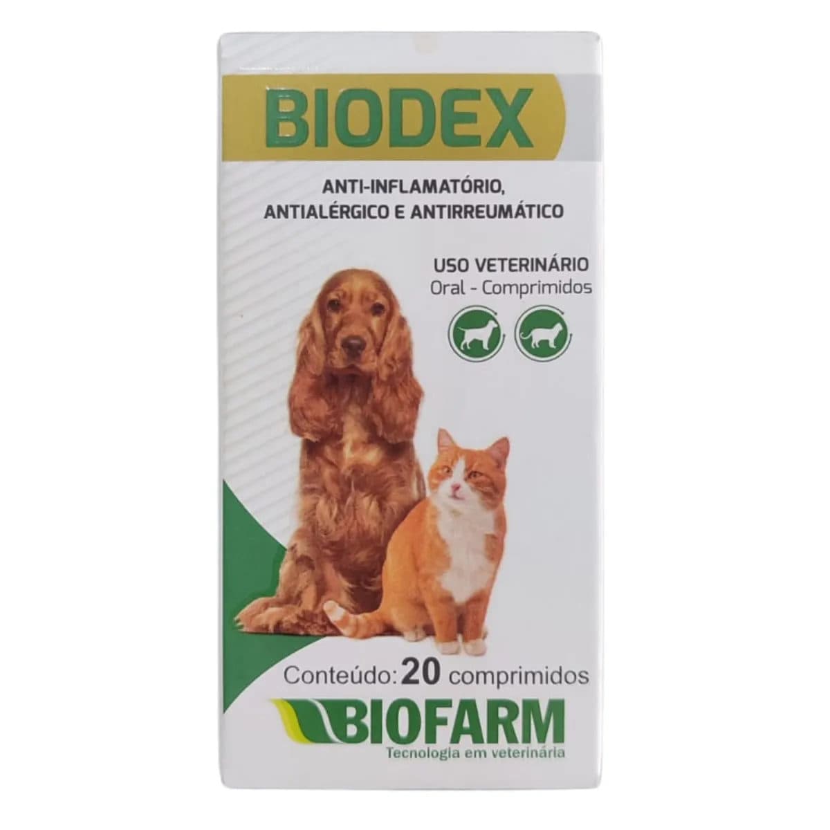 Anti-inflamatório Biodex 0,5mg (Dexametasona) 20 Comprimidos para Cães e Gatos — Biofarm