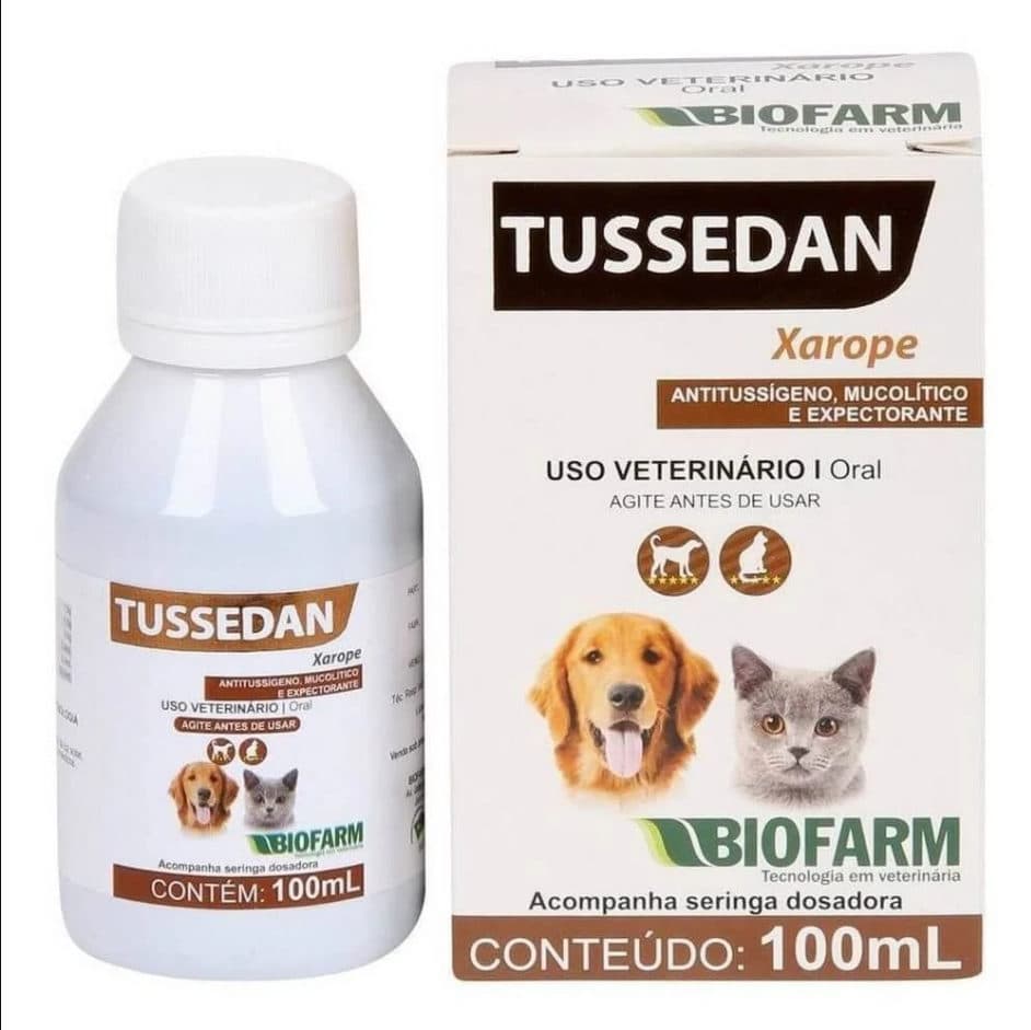 Xarope Respiratório Tussedan 100ml para Cães e Gatos — Biofarm