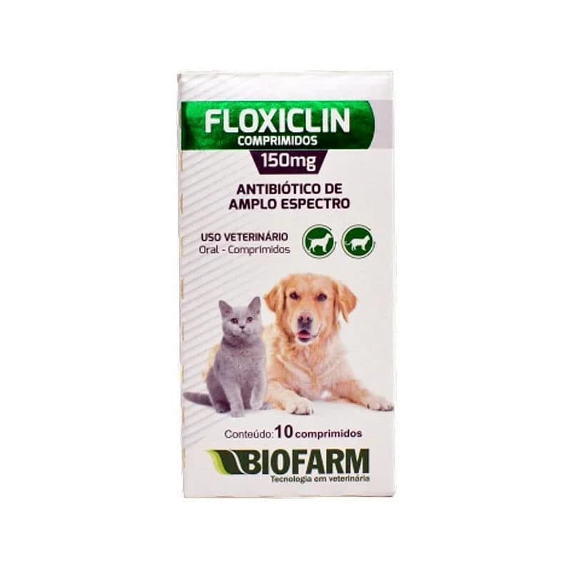 Antibiótico Floxiclin Pet 150mg (Enrofloxacina) 10 Comprimidos para Cães e Gatos – Biofarm
