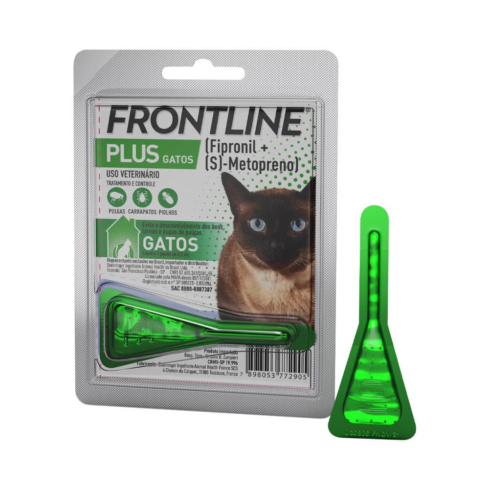 Antipulgas Frontline Plus (Fipronil + S-Metopreno) para Gatos – Boehringer Ingelheim