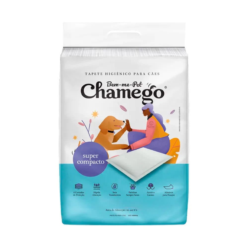 Tapete Higiênico Compact Chamego 80x60cm 30 Unidades Para Cães - Chamego