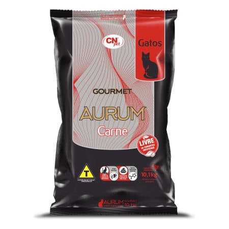 Ração Aurum Gourmet Para Gatos Adultos Sabor Carne 10kg – CN Rações