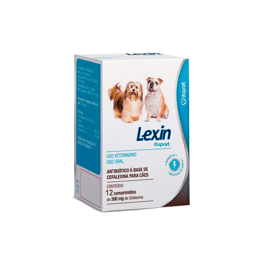Antibiótico Lexin 300mg (Cefalexina) 12 Comprimidos para Cães — Duprat