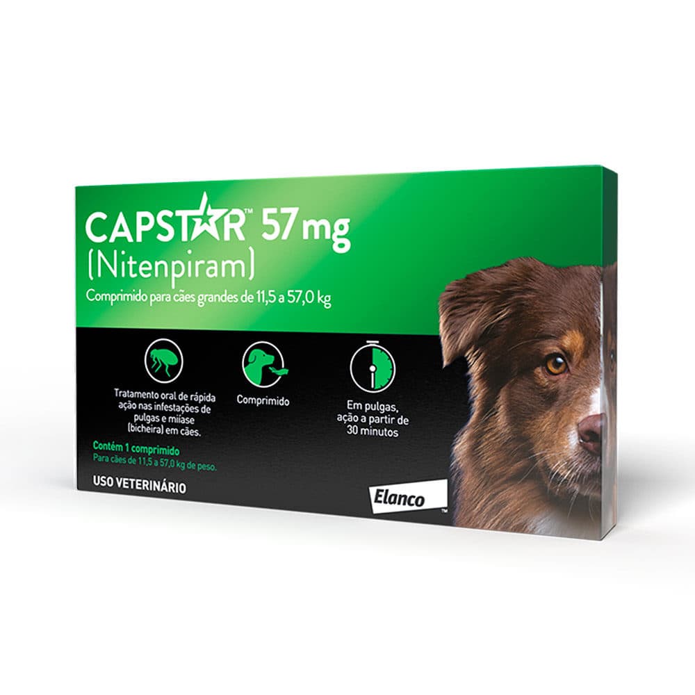 Antipulgas Capstar Acima de 11,4kg (Nitenpiram) 1 Comprimido Para Cães - Elanco