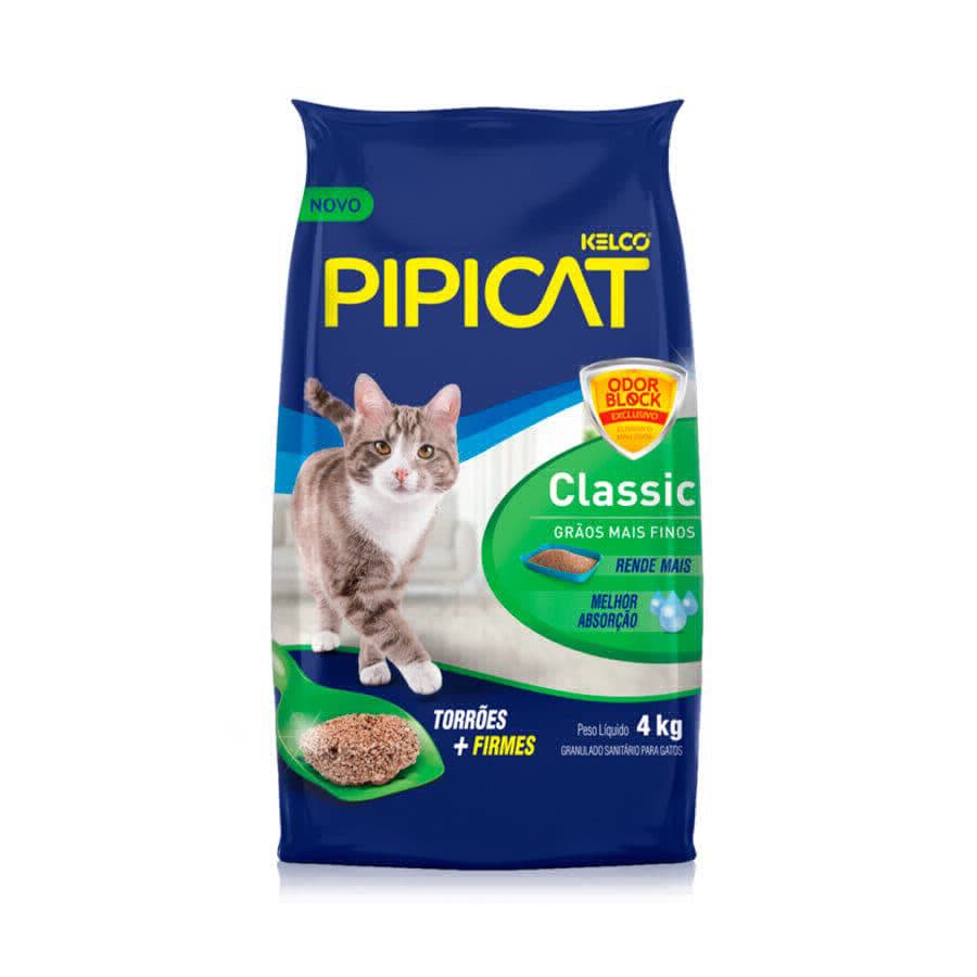 Areia Sanitária Pipicat Classic 4kg para Gatos – Kelco Pet Care