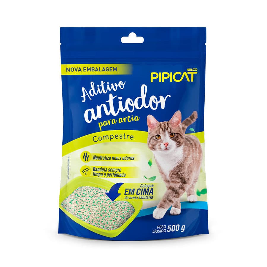 Aditivo Perfumado Pipicat Campestre 500g para Areia de Gatos – Kelco Pet Care