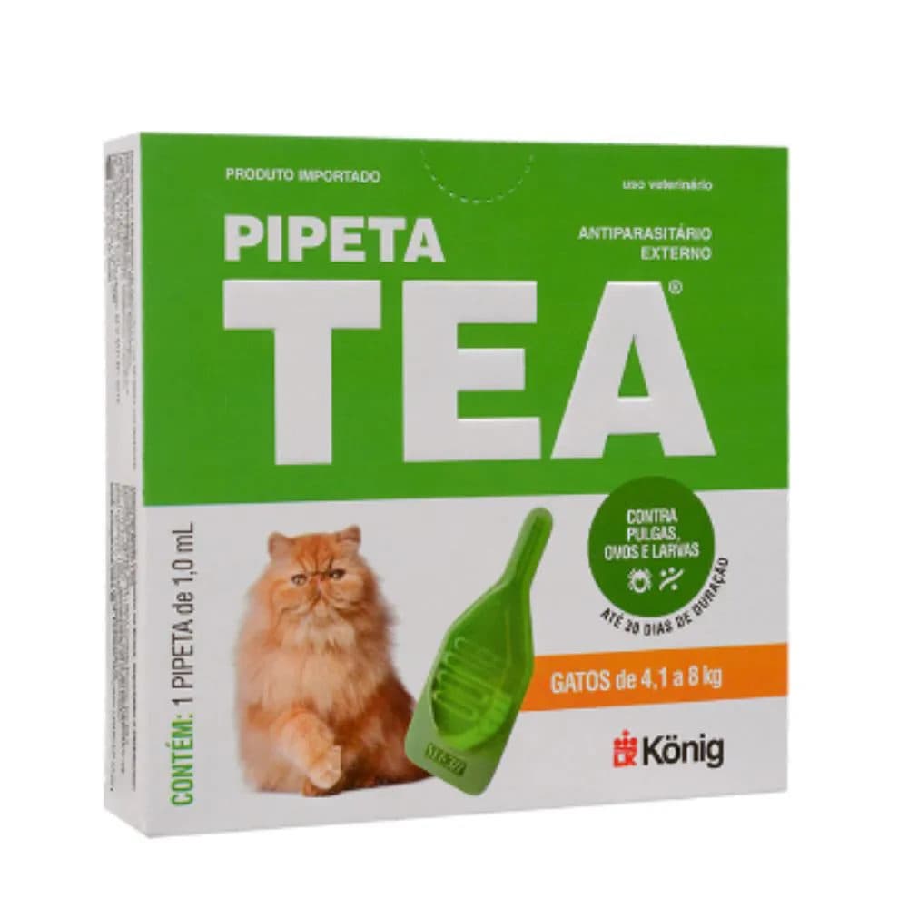 Antipulgas Pipeta Tea para Gatos de 4,1 a 8kg – König