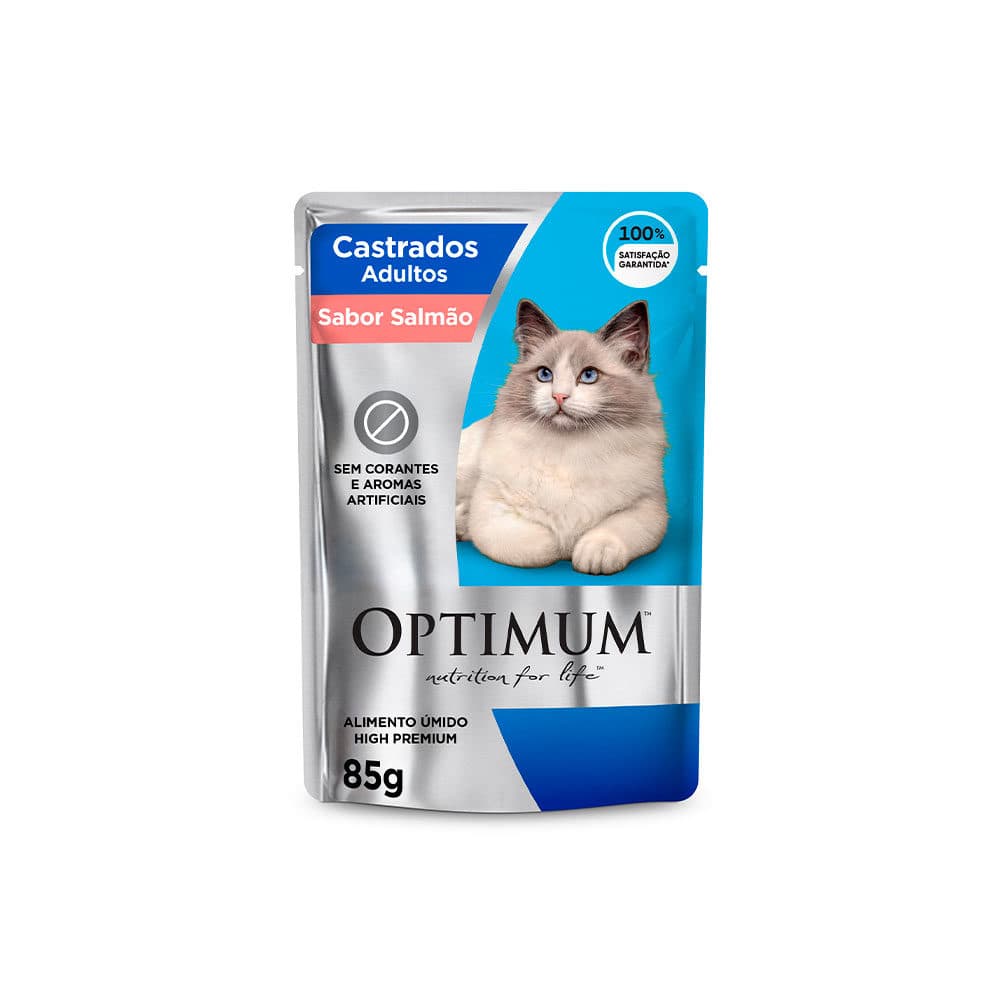 Sachê Optimum Para Gatos Castrados Sabor Salmão 85g – Mars Petcare