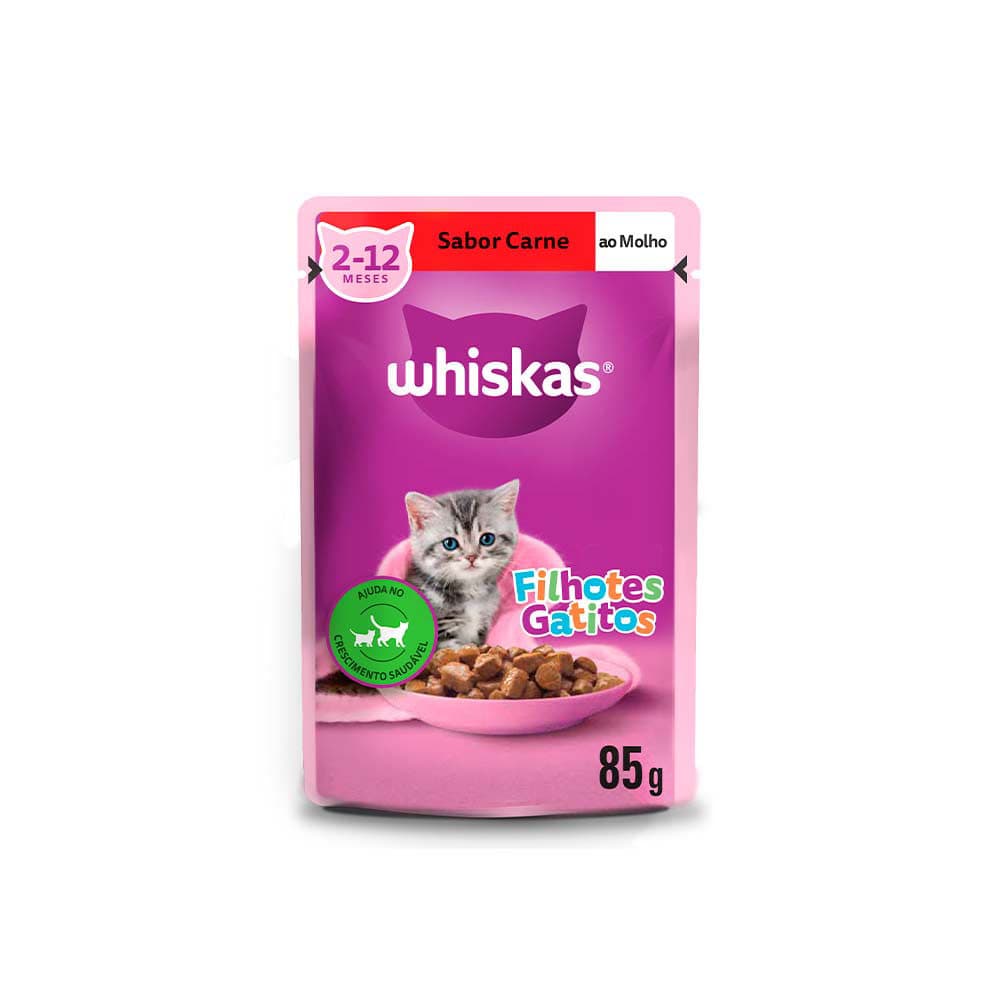 Sachê Whiskas Para Gatos Filhotes Sabor Carne 85g – Mars Petcare