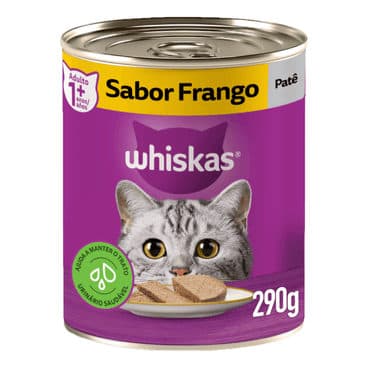 Lata Whiskas Patê Sabor Frango 290g para Gatos – Mars Petcare