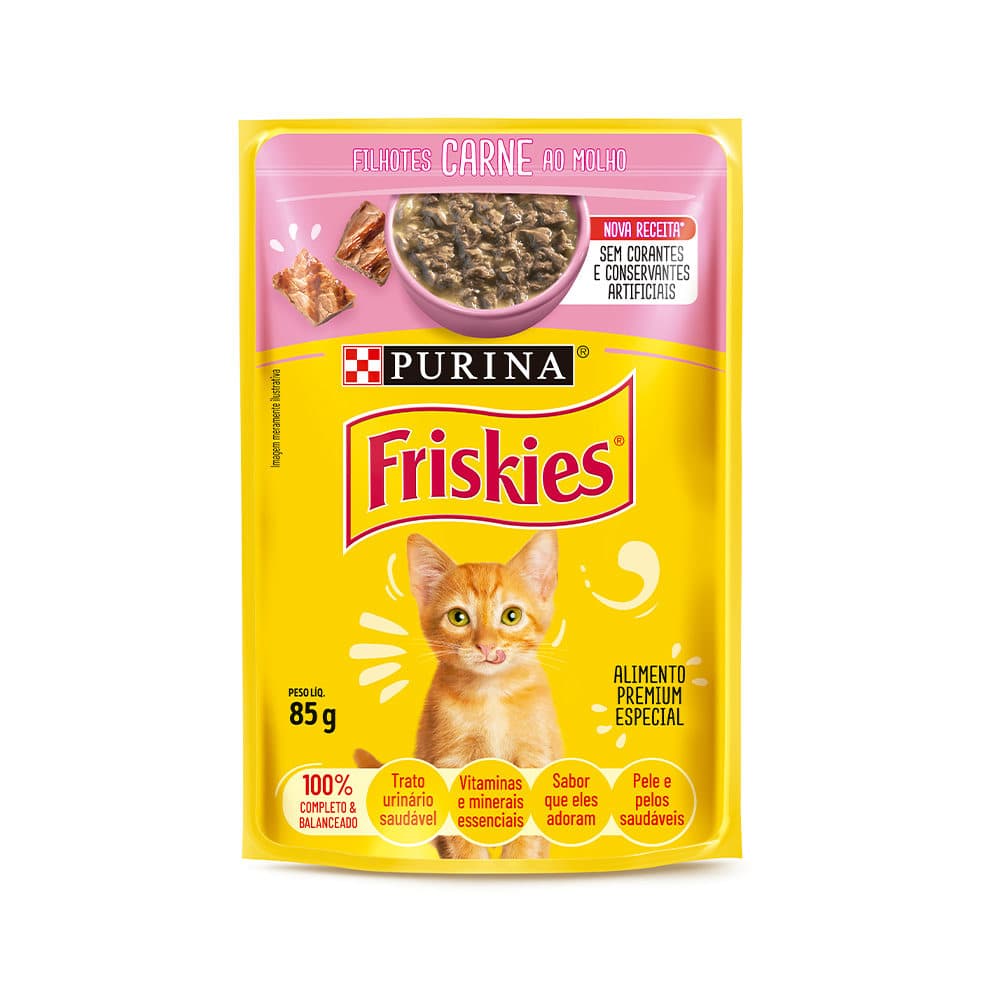 Sachê Friskies Filhote Sabor Carne 85g para Gatos – Nestlé Purina