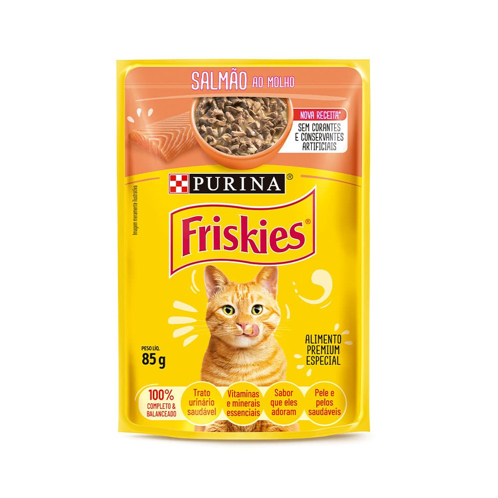 Sachê Friskies Para Gatos Adultos Sabor Salmão 85g – Nestlé Purina