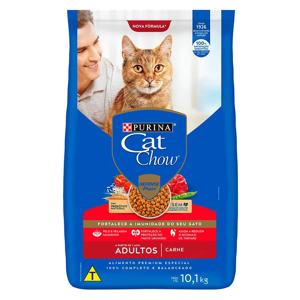 Ração Purina Cat Chow Para Gatos Adultos Sabor Carne 10kg – Nestlé Purina