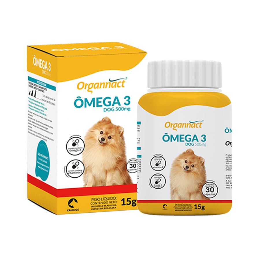 Suplemento Ômega 3 Omega 3 Dog 500mg 30 Cápsulas para Cães — Organnact