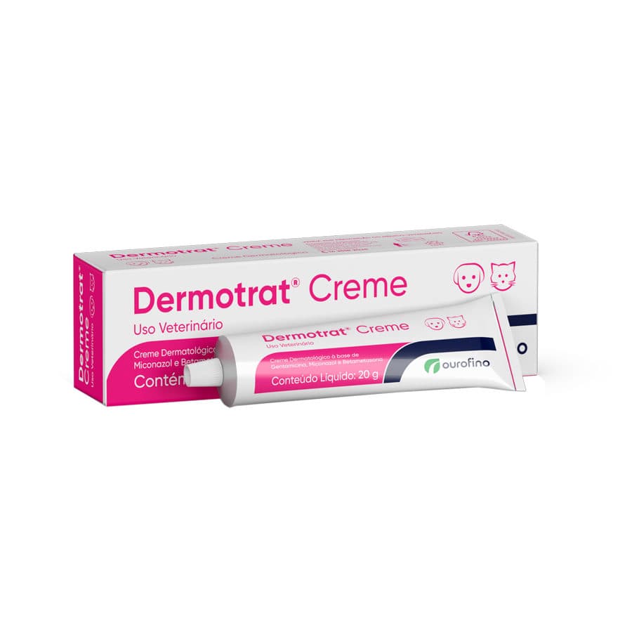 Dermatológico Dermotrat Creme 20g (Antibacteriano) para Cães e Gatos — Ourofino