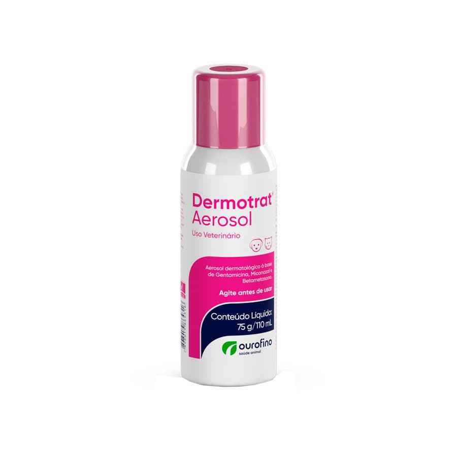 Dermatológico Dermotrat Aerosol 110ml (Antibacteriano) para Cães e Gatos — Ourofino