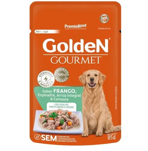 Sachê Golden Gourmet Para Cães Adultos de Porte Médio Sabor Frango 85g – PremieRpet