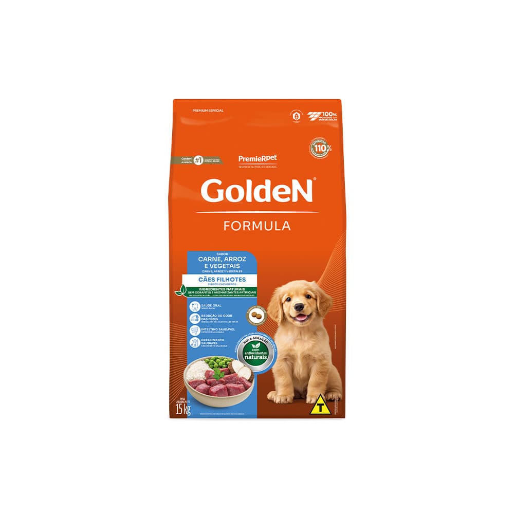 Ração Golden Fórmula Para Cães Filhotes de Porte Médio Sabor Carne 15kg – PremieRpet
