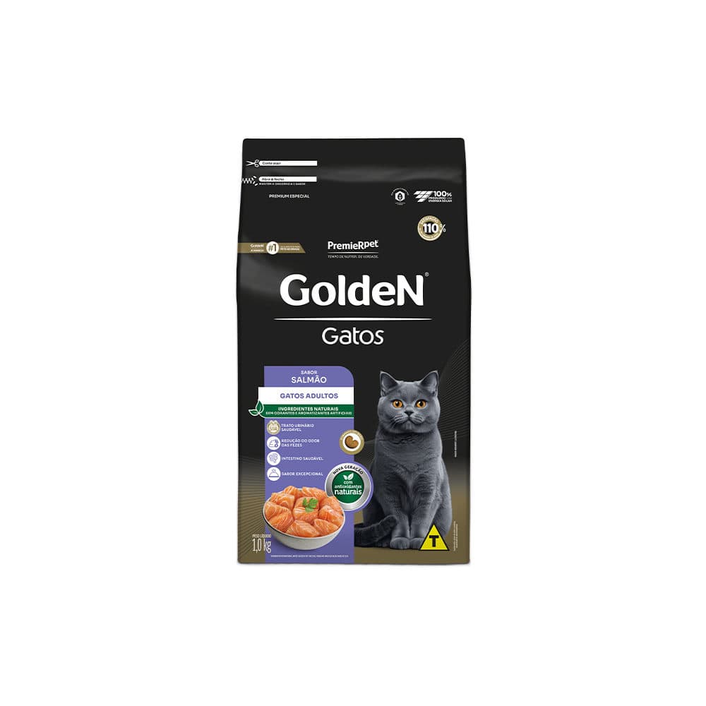 Ração Golden Para Gatos Adultos Sabor Salmão 1kg – PremieRpet