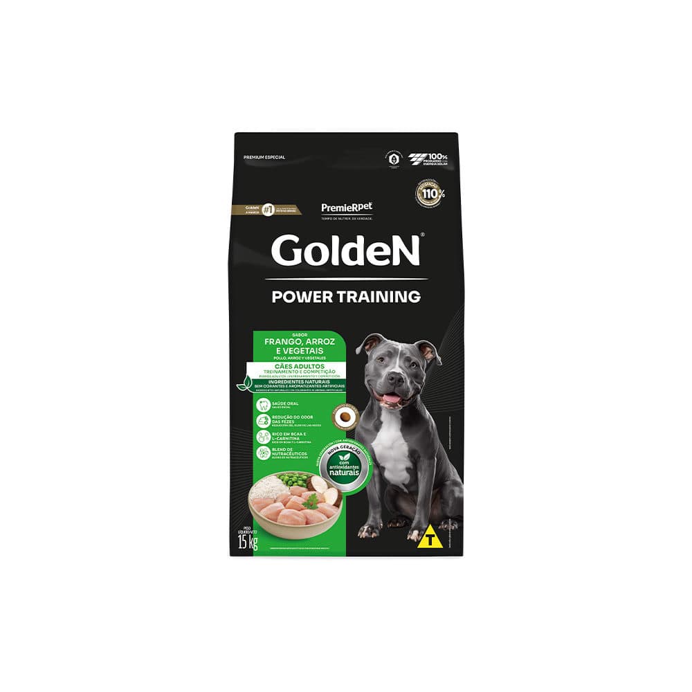 Ração Golden Power Training Para Cães Adultos 15kg – PremieRpet