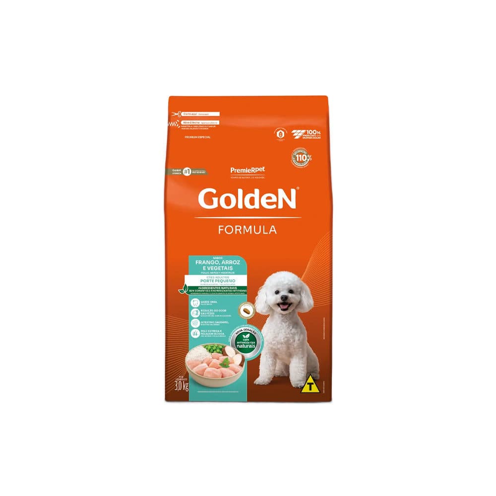 Ração Golden Fórmula Mini Bits Para Cães Adultos de Porte Pequeno Sabor Frango 3kg – PremieRpet