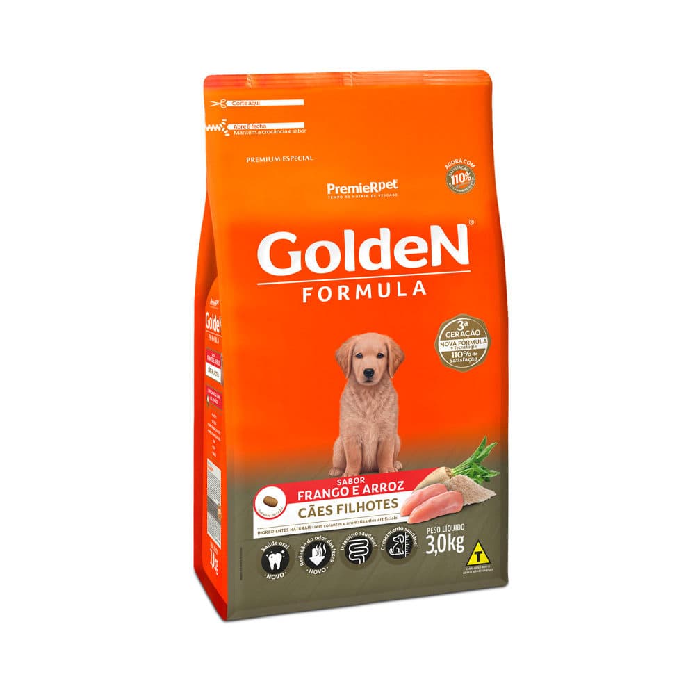 Ração Golden Fórmula Para Cães Filhotes de Porte Médio Sabor Frango 3kg – PremieRpet