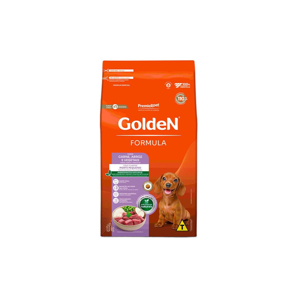Ração Golden Fórmula Mini Bits Para Cães Filhotes de Porte Pequeno Sabor Carne 1kg – PremieRpet