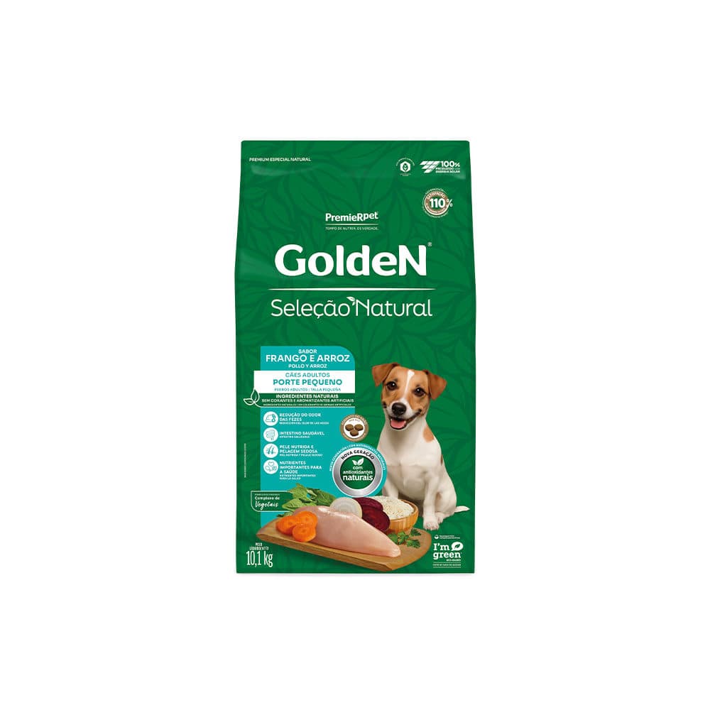 Ração Golden Seleção Natural Mini Bits Para Cães Adultos de Porte Pequeno Sabor Frango 10kg – PremieRpet
