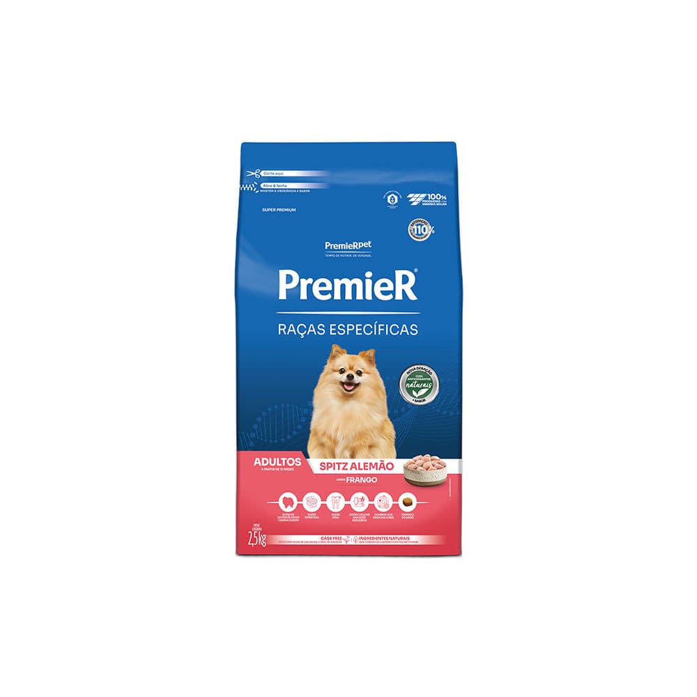 Ração Premier Raça Específica Para Cães Adultos Spitz Alemão 2,5kg – PremieRpet