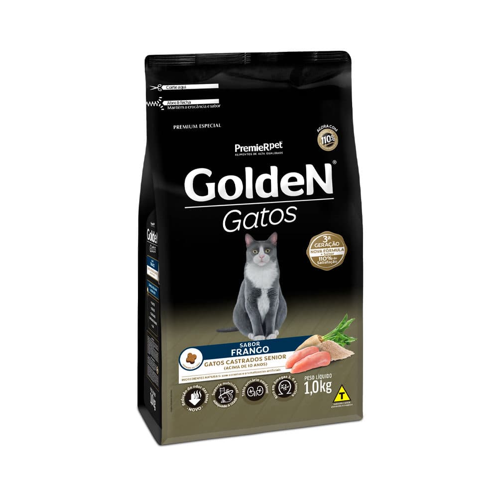 Ração Golden Para Gatos Castrados Sêniores 1kg – PremieRpet