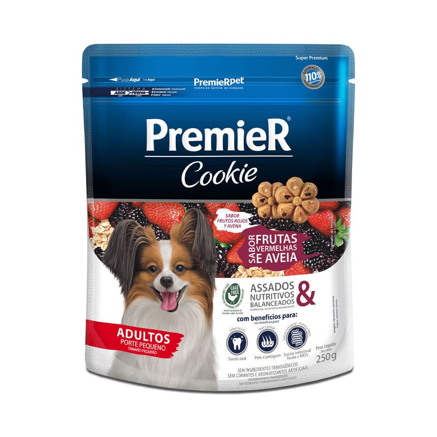 Biscoito Premier Cookie Frutas Vermelhas Para Cães Adultos de Porte Pequeno 250g – PremieRpet