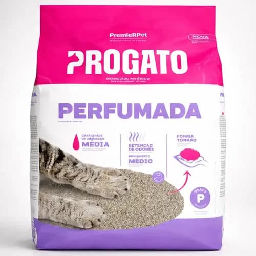 Areia Sanitária Progato Clássica Perfumada 4kg para Gatos – PremieRpet