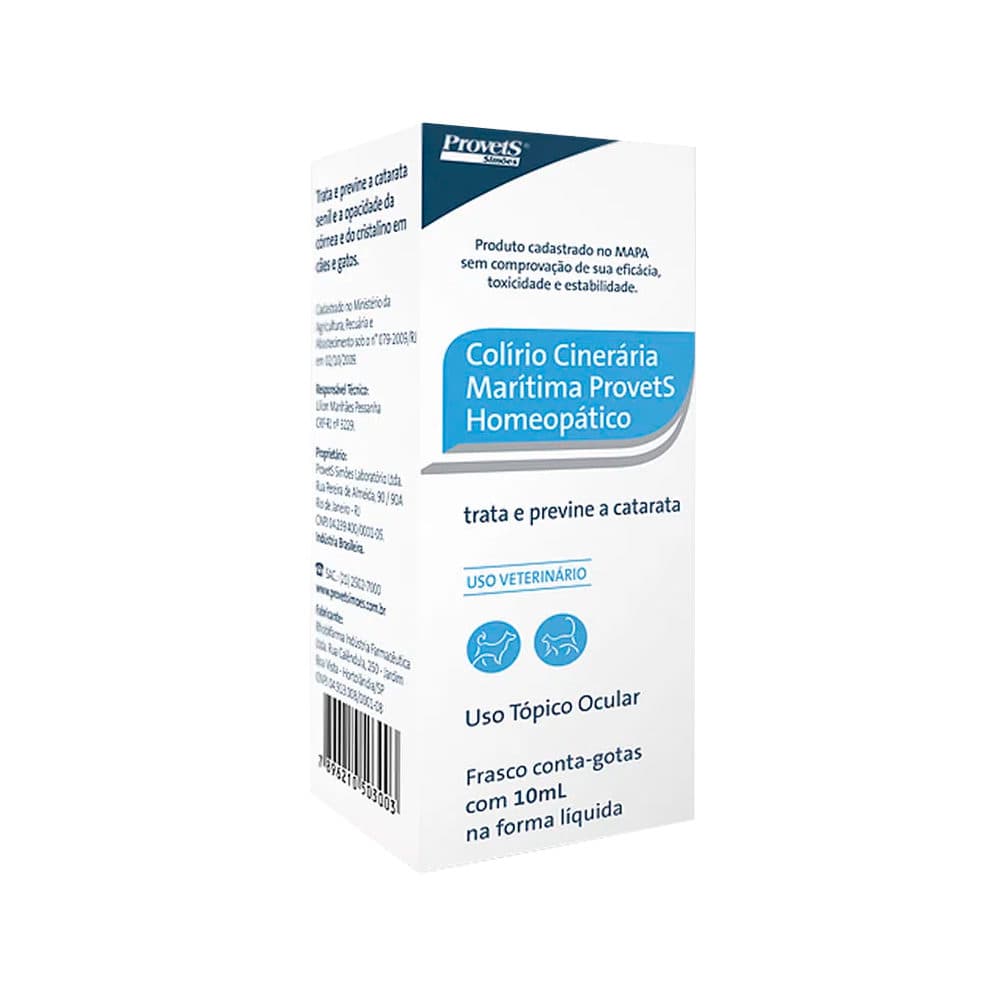 Colírio Homeopático Cineraria Marítima 10ml para Cães e Gatos — Provets