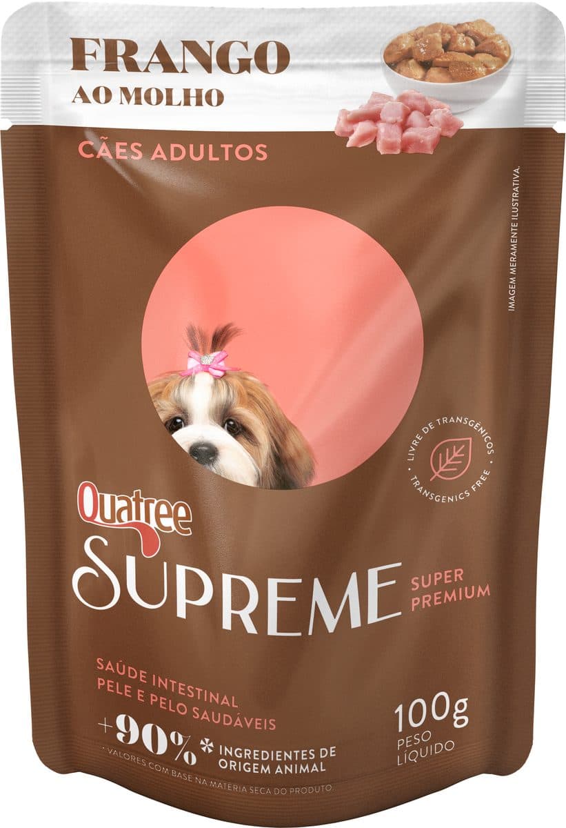 Sachê Quatree Supreme Para Cães Adultos Sabor Frango 100g – Quatree