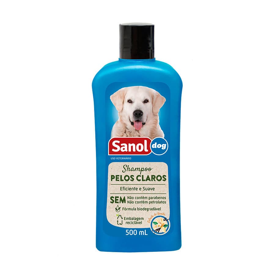Shampoo Sanol Dog Pelos Claros 500ml para Cães e Gatos – Sanol Dog
