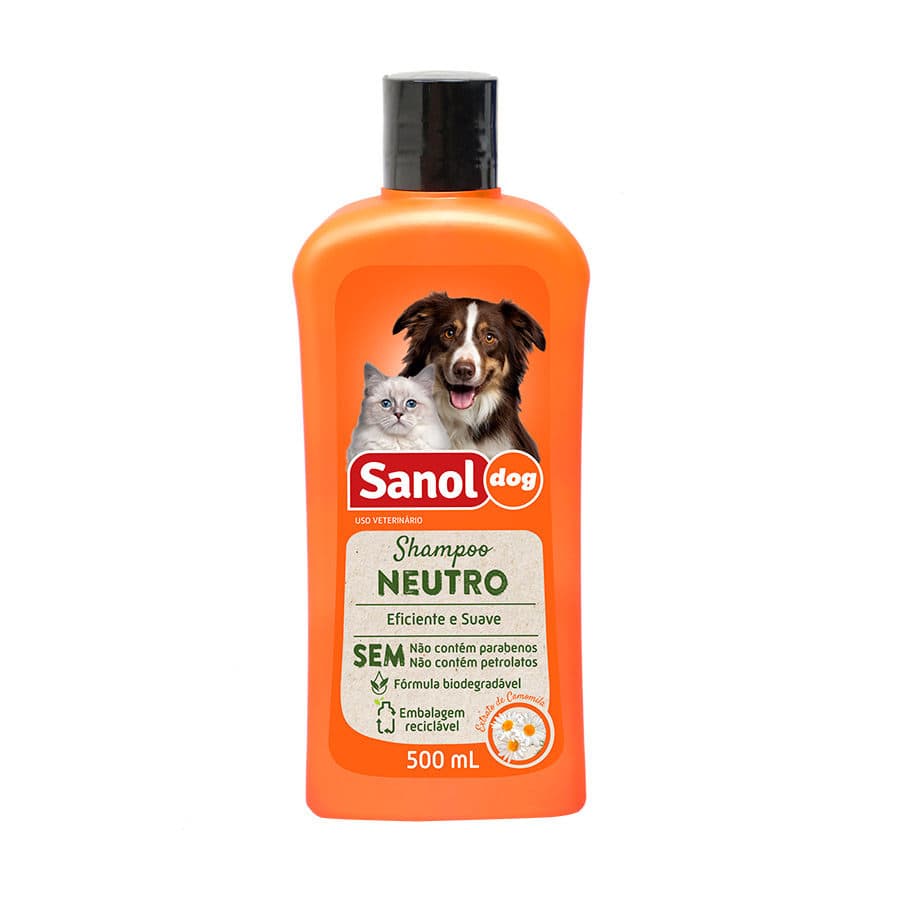 Shampoo Sanol Dog Neutro 500ml para Cães e Gatos – Sanol Dog