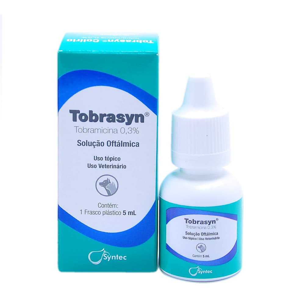 Colírio Antibiótico Tobrasyn 5ml (Tobramicina) para Cães e Gatos — Syntec